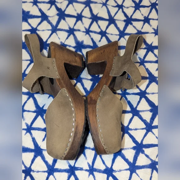 Lotta's Stockholm Highwood Taupe Clogs Oiled Nubuck Leather Brown Base 38 / 7.5 - Picture 10 of 15